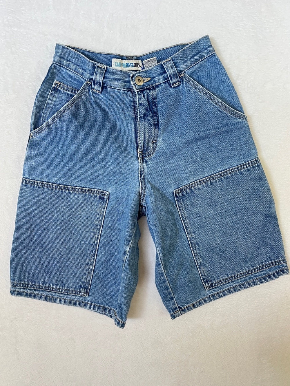 VTG Canyon River Blues Carpenter Denim Shorts 9” inseam sz 10R Streetwear 90s - Picture 4 of 9